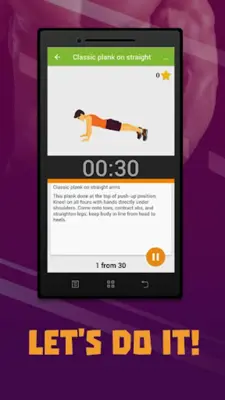 Plank workout BeStronger android App screenshot 1